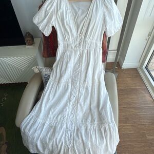 ⚡️Boho•Coastal White Cotton Maxi Dress